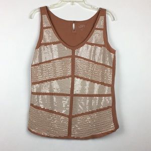 Ann Taylor Loft mocha top with sequin
